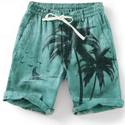 Outlet OUKU Men's Graphic Coconut Tree Summer Shorts Beach Shorts Mid Waist Streetwear Hawaiian Designer Casual Daily Holiday Elastic Waist Drawstring Designer Clothing Apparel