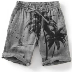 Outlet OUKU Men's Graphic Coconut Tree Summer Shorts Beach Shorts Mid Waist Streetwear Hawaiian Designer Casual Daily Holiday Elastic Waist Drawstring Designer Clothing Apparel