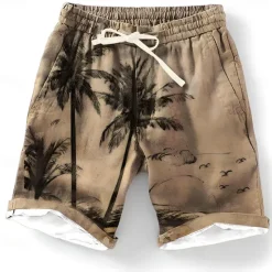 Sale OUKU Men's Graphic Coconut Tree Summer Shorts Beach Shorts Mid Waist Streetwear Hawaiian Designer Casual Daily Holiday Elastic Waist Drawstring Designer Clothing Apparel