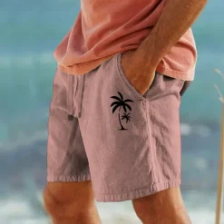 OUKU Men's Graphic Coconut Tree Shorts Summer Shorts Beach Shorts Mid Waist Streetwear Hawaiian Designer Casual Daily Holiday Drawstring Elastic Waist 3D Print Designer Clothing Apparel