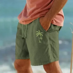 OUKU Men's Graphic Coconut Tree Shorts Summer Shorts Beach Shorts Mid Waist Streetwear Hawaiian Designer Casual Daily Holiday Drawstring Elastic Waist 3D Print Designer Clothing Apparel