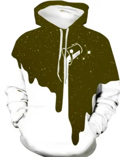 Online OUKU Men's Graphic Color Block Starry Sky Milk Cup Hoodie Hoodies Sweatshirt Casual Hooded Daily Black Yellow Designer