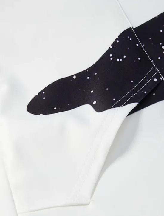 Online OUKU Men's Graphic Color Block Starry Sky Milk Cup Hoodie Hoodies Sweatshirt Casual Hooded Daily Black Yellow Designer