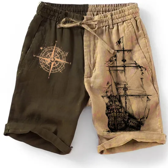 Sale OUKU Men's Graphic Color Block Boat Shorts Summer Shorts Beach Shorts Mid Waist Streetwear Hawaiian Designer Casual Daily Holiday Elastic Waist 3D Print Drawstring Designer Clothing Apparel