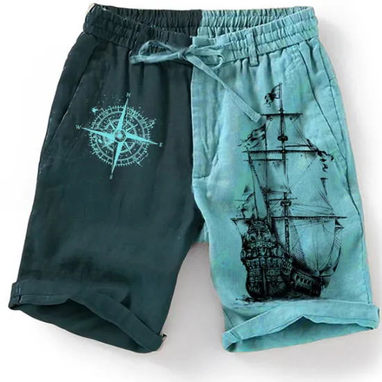 Sale OUKU Men's Graphic Color Block Boat Shorts Summer Shorts Beach Shorts Mid Waist Streetwear Hawaiian Designer Casual Daily Holiday Elastic Waist 3D Print Drawstring Designer Clothing Apparel