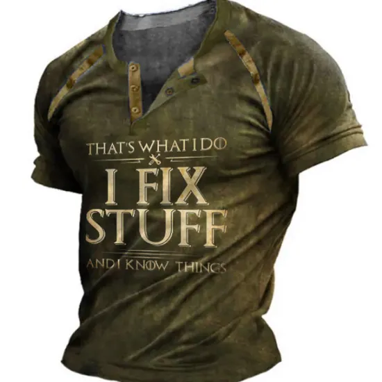 Clearance OUKU Men's Graphic Color Block Letter Henley Shirt Tee Short Sleeve 3D Print Fashion Designer Comfortable Outdoor Casual Daily Summer Black Khaki Army Green Dark Blue Dark Gray Henley Henley T-Shirt