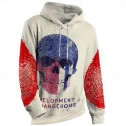 Sale OUKU Men's Graphic Dark Hoodie Hoodies Sweatshirt Vacation Daily Long Sleeve Hooded Vacation Sports Outdoor Going out Printing Winter Spring & Fall Designer Beige