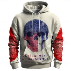 Sale OUKU Men's Graphic Dark Hoodie Hoodies Sweatshirt Vacation Daily Long Sleeve Hooded Vacation Sports Outdoor Going out Printing Winter Spring & Fall Designer Beige