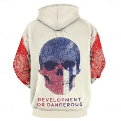 Sale OUKU Men's Graphic Dark Hoodie Hoodies Sweatshirt Vacation Daily Long Sleeve Hooded Vacation Sports Outdoor Going out Printing Winter Spring & Fall Designer Beige