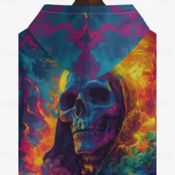 Best OUKU Men's Graphic Dark Hoodie Hoodies Sweatshirt Vacation Daily Long Sleeve Hooded Vacation Sports Outdoor Going out Printing Winter Spring & Fall Designer Rainbow
