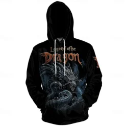 Best OUKU Men's Graphic Dark Hoodie Hoodies Sweatshirt Vacation Daily Long Sleeve Hooded Vacation Sports Outdoor Going out Printing Spring & Fall Designer Black