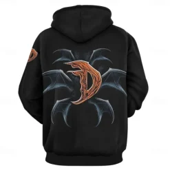 Best OUKU Men's Graphic Dark Hoodie Hoodies Sweatshirt Vacation Daily Long Sleeve Hooded Vacation Sports Outdoor Going out Printing Spring & Fall Designer Black