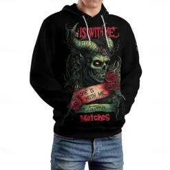 Clearance OUKU Men's Graphic Dark Hoodie Hoodies Sweatshirt Vacation Daily Long Sleeve Hooded Vacation Sports Outdoor Going out Printing Spring & Fall Designer Black