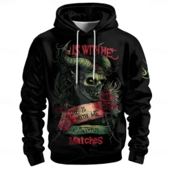 Clearance OUKU Men's Graphic Dark Hoodie Hoodies Sweatshirt Vacation Daily Long Sleeve Hooded Vacation Sports Outdoor Going out Printing Spring & Fall Designer Black