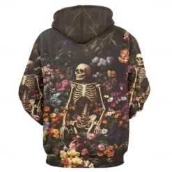 Hot OUKU Men's Graphic Dark Hoodie Hoodies Sweatshirt Vacation Daily Long Sleeve Hooded Vacation Sports Outdoor Going out Printing Winter Spring & Fall Designer Brown