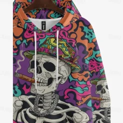 Hot OUKU Men's Graphic Dark Hoodie Hoodies Sweatshirt Vacation Daily Long Sleeve Hooded Vacation Sports Outdoor Going out Printing Winter Spring & Fall Designer Purple