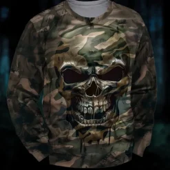 New OUKU Men's Graphic Dark Sweatshirts Golf Pullover Sweatshirt Long Sleeve Sweatshirt Hooded Vacation Cool Daily Print Vacation Sports Outdoor Going out Printing Winter Spring & Fall Camouflage