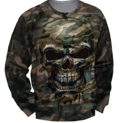 New OUKU Men's Graphic Dark Sweatshirts Golf Pullover Sweatshirt Long Sleeve Sweatshirt Hooded Vacation Cool Daily Print Vacation Sports Outdoor Going out Printing Winter Spring & Fall Camouflage