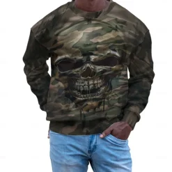 New OUKU Men's Graphic Dark Sweatshirts Golf Pullover Sweatshirt Long Sleeve Sweatshirt Hooded Vacation Cool Daily Print Vacation Sports Outdoor Going out Printing Winter Spring & Fall Camouflage