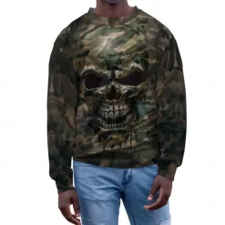 New OUKU Men's Graphic Dark Sweatshirts Golf Pullover Sweatshirt Long Sleeve Sweatshirt Hooded Vacation Cool Daily Print Vacation Sports Outdoor Going out Printing Winter Spring & Fall Camouflage