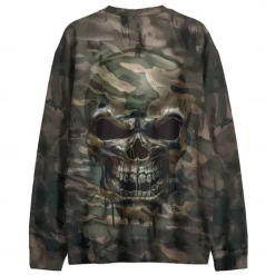 New OUKU Men's Graphic Dark Sweatshirts Golf Pullover Sweatshirt Long Sleeve Sweatshirt Hooded Vacation Cool Daily Print Vacation Sports Outdoor Going out Printing Winter Spring & Fall Camouflage