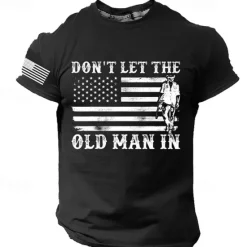Discount OUKU Men's Graphic Don't Let The Old Man In T Shirt Short Sleeve T shirt 3D Print Crew Neck Shirt Retro Vintage Casual Street Style Sports Outdoor Holiday Going out