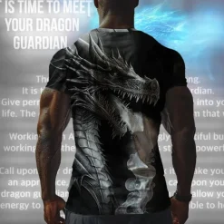 Outlet OUKU Men's Graphic Dragon T Shirt Short Sleeve T shirt 3D Print Crew Neck Shirt Designer Retro Vintage Casual Sports Outdoor Holiday Going out Green Gray Spring & Summer Clothing Apparel S M L XL 2XL 3XL