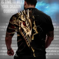 Clearance OUKU Men's Graphic Dragon T Shirt Short Sleeve T shirt 3D Print Crew Neck Shirt Designer Casual Street Style Sports Outdoor Holiday Going out Purple Brown Spring & Summer Clothing Apparel S M L XL 2XL 3XL