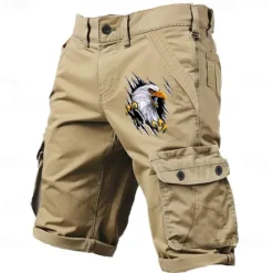 OUKU Men's Graphic Eagle Patriotic Cargo Shorts Work Shorts Mid Waist Classic Casual Outdoor Camping & Hiking Multiple Pockets Designer Clothing Apparel