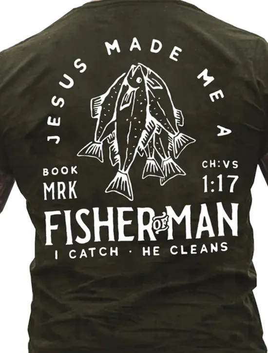 OUKU Men's Graphic Fish T Shirt Tee Cotton Short Sleeve Graphic Shirt Black Red Dark Gray Comfortable Tee Vacation Daily Wear Fashion Designer Clothing