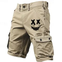 Outlet OUKU Men's Graphic Geometric Cargo Shorts Mid Waist Sports Fashion Designer Outdoor Sports Outdoor Camping & Hiking 6 Pocket Designer Clothing Apparel