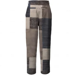 Discount OUKU Men's Graphic Geometric Color Block Dress Pants Mid Waist Vintage Business Casual Formal Dailywear Pocket Summer Spring Fall 3D Print Gray