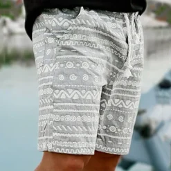 Clearance OUKU Men's Graphic Geometric Pattern Shorts Summer Shorts Beach Shorts Mid Waist Streetwear Hawaiian Designer Casual Daily Holiday Elastic Waist 3D Print Drawstring Designer Clothing Apparel