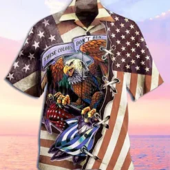 Hot OUKU Men's Graphic Hawaiian Aloha Shirt Summer Shirt Summer Hawaiian Shirt Short Sleeve Shirt Turndown Fashion Designer Casual Outdoor Street Casual Sea Blue Blue Dark Green Print S M L