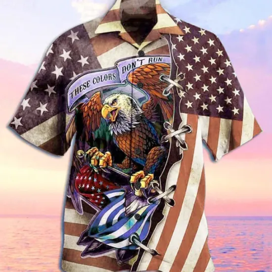 Hot OUKU Men's Graphic Hawaiian Aloha Shirt Summer Shirt Summer Hawaiian Shirt Short Sleeve Shirt Turndown Fashion Designer Casual Outdoor Street Casual Sea Blue Blue Dark Green Print S M L