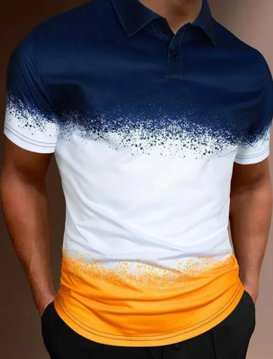 Best OUKU Men's Graphic Hawaiian Polo Shirts Golf Shirt Short Sleeve Polo Shirts Collared Shirts Casual Beach Wear Vacation Wear Tropical Wear Party Outfits Buttons 3D Print Yellow Pink Red