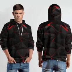 Hot OUKU Men's Graphic Hoodie Hoodies Sweatshirt Fashion Daily Long Sleeve Hooded Vacation Streetwear 3D Print Printing Fleece Winter Spring & Fall Designer Black