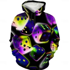 Discount OUKU Men's Graphic Hoodie Hoodies Sweatshirt Cool Long Sleeve Hooded Green / Red Dark Purple / Light Purple Fall Winter Designer