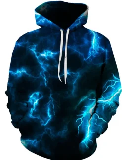 Clearance OUKU Men's Graphic Hoodie Hoodies Sweatshirt Party Casual Long Sleeve Hooded Club Weekend Designer Navy Blue