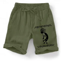 New OUKU Men's Graphic Kokopelli Shorts Summer Shorts Casual Shorts Mid Waist Streetwear Designer Ethnic Style Casual Daily Holiday Pocket Drawstring Elastic Waist Designer Clothing Apparel