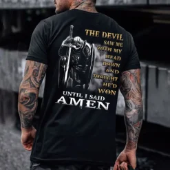 Hot OUKU Men's Graphic Letter Faith T Shirt Tee Cotton Short Sleeve Graphic Shirt Black 1 Black Army Green Comfortable Tee Outdoor Casual Fashion Designer Clothing