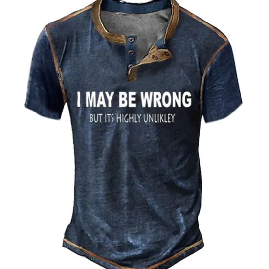 Sale OUKU Men's Graphic Letter Henley Shirt Tee Vintage Shirt Short Sleeve 3D Print Fashion Designer Comfortable Outdoor Casual Daily Spring & Fall Black Green Dark Blue Coffee Henley Henley T-Shirt