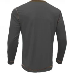 Clearance OUKU Men's Graphic Letter Henley Shirt Tee Long Sleeve Vintage Fashion Designer Outdoor Casual Daily Spring & Fall Dark Gray Black Navy Blue Henley Henley T-Shirt