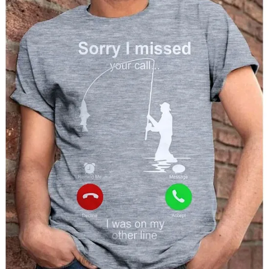 New OUKU Men's Graphic Letter I'm Sorry I Missed Your Call, I Was On My Other Line T Shirt Casual Style 100% Cotton Short Sleeve Graphic Shirt Wine Heather Gray Black Comfortable Tee Vacation Casual Fashion
