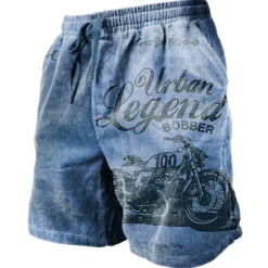Sale OUKU Men's Graphic Letter Motorcycle Shorts Summer Shorts Beach Shorts Mid Waist Streetwear Hawaiian Designer Casual Daily Holiday Drawstring Elastic Waist 3D Print Designer Clothing Apparel