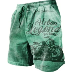 Sale OUKU Men's Graphic Letter Motorcycle Shorts Summer Shorts Beach Shorts Mid Waist Streetwear Hawaiian Designer Casual Daily Holiday Drawstring Elastic Waist 3D Print Designer Clothing Apparel
