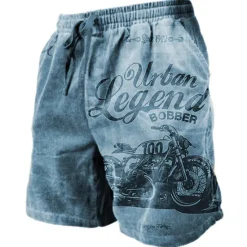 Sale OUKU Men's Graphic Letter Motorcycle Shorts Summer Shorts Beach Shorts Mid Waist Streetwear Hawaiian Designer Casual Daily Holiday Drawstring Elastic Waist 3D Print Designer Clothing Apparel