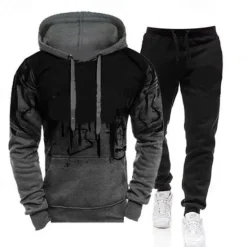 OUKU Men's Graphic Letter 2pcs 3D Sweatshirt Sets Tracksuit Hoodies Long Sleeve Long pants Hooded Streetwear Sportswear Basic Sports & Outdoor Casual Sports Print Spring Fall White Army Green Red