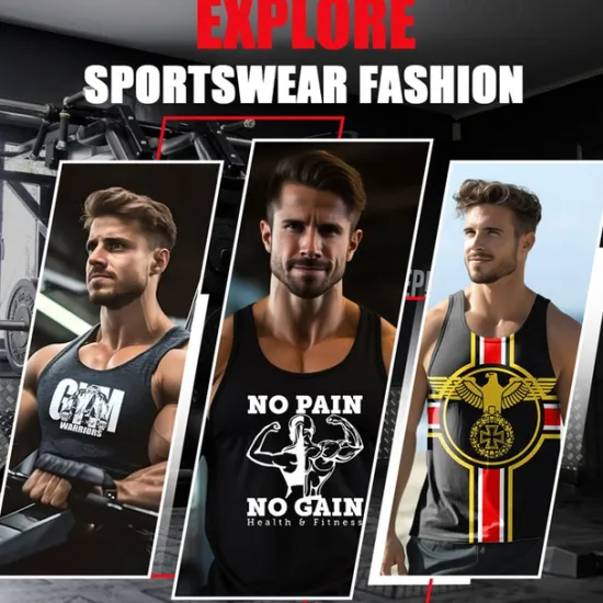Discount OUKU Men's Graphic Letter Tank Top Vest Top Sleeveless T Shirt for Men Sleeveless T shirt 3D Print Crew Neck Shirt Sports Fashion Daily Sports Outdoor Casual Gym Black White Navy Blue Summer Clothing