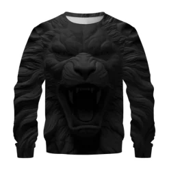 Outlet OUKU Men's Graphic Lion Sweatshirts Golf Pullover Sweatshirt Long Sleeve Sweatshirt Crew Neck Fashion Daily Casual 3D Print Vacation Holiday Going out Print Spring & Fall